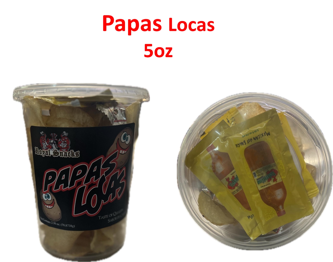 Royal Snacks Papas Locas cup with hot sauce El Paso TX